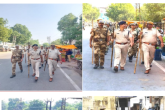 विधान सभा चुनाव निष्पक्ष व शांति पूर्ण मतदान हेतु फ्लैग मार्च