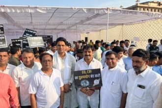 ED के सम्मन के विरोध में Jaipur में धरना प्रदर्शन