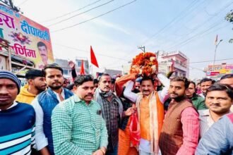 Ayodhya धाम से पहुंचे पूजित अच्छत कलश यात्रा