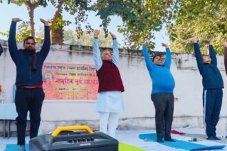 Surya Namaskar कार्यक्रम घाटीगांव में आयोजित हुआ