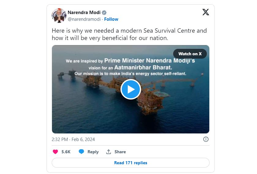 PM inaugurates Integrated Maritime Survival Training Centre, ONGC Institute