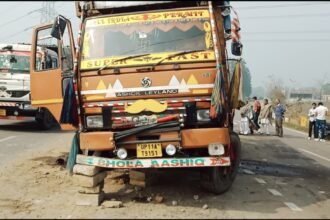 Haryana Police की बड़ी लापरवाही बस्तली मोड़ पर खड़ा कैंटर बन रहा मौत का कारण 