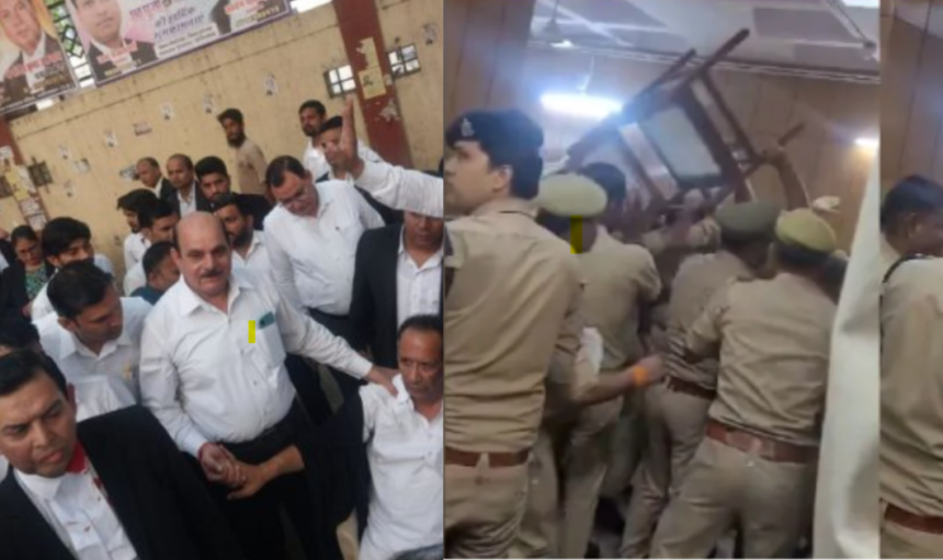 Ghaziabad News : कोर्ट में जज और वकील के बीच लड़ाई कई वकील घायल