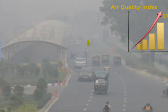 Pollution : नोएडा में सांस लेना हो रहा मुश्किल, आँखों में जलन हालात गंभीर