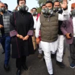 aap protest against delhi aqi